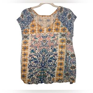 Lucky Brand Graphic Cap Sleeve Top